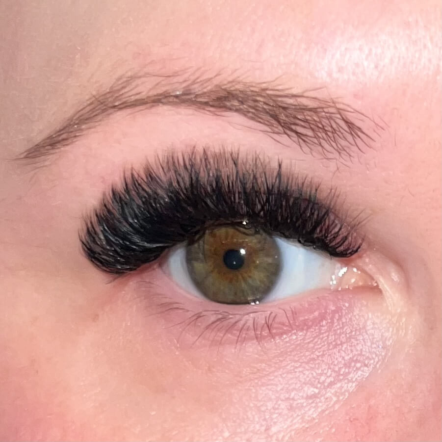 Volume Lashes on Client